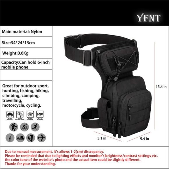 Tactical Drop Leg Bag for Men Women Military Thigh Pouch Outdoor Motorcycle - Picture 3 of 6